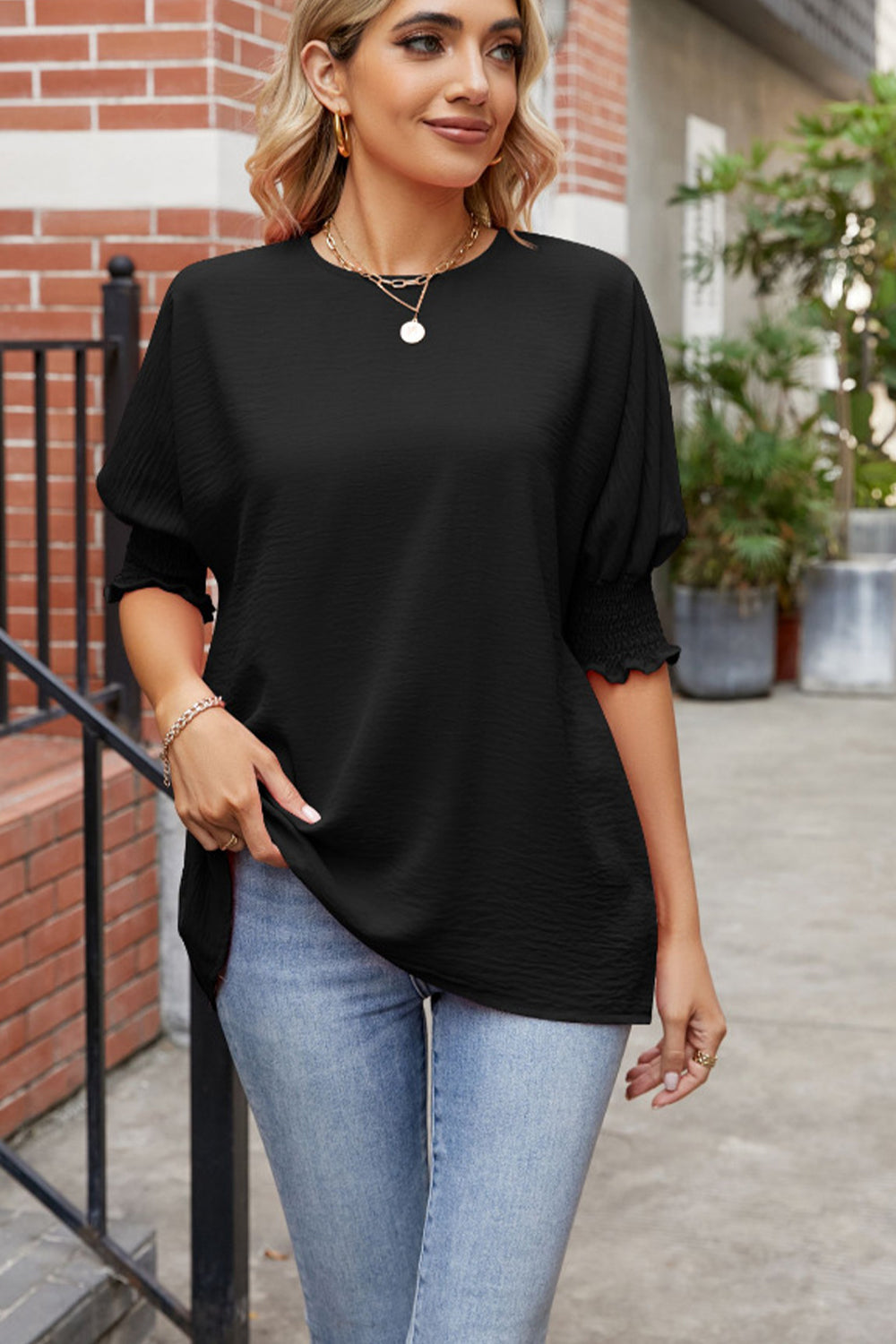 Lantern Sleeve Blouse