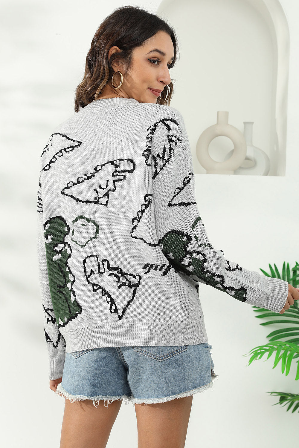 Dinosaur Print Sweater