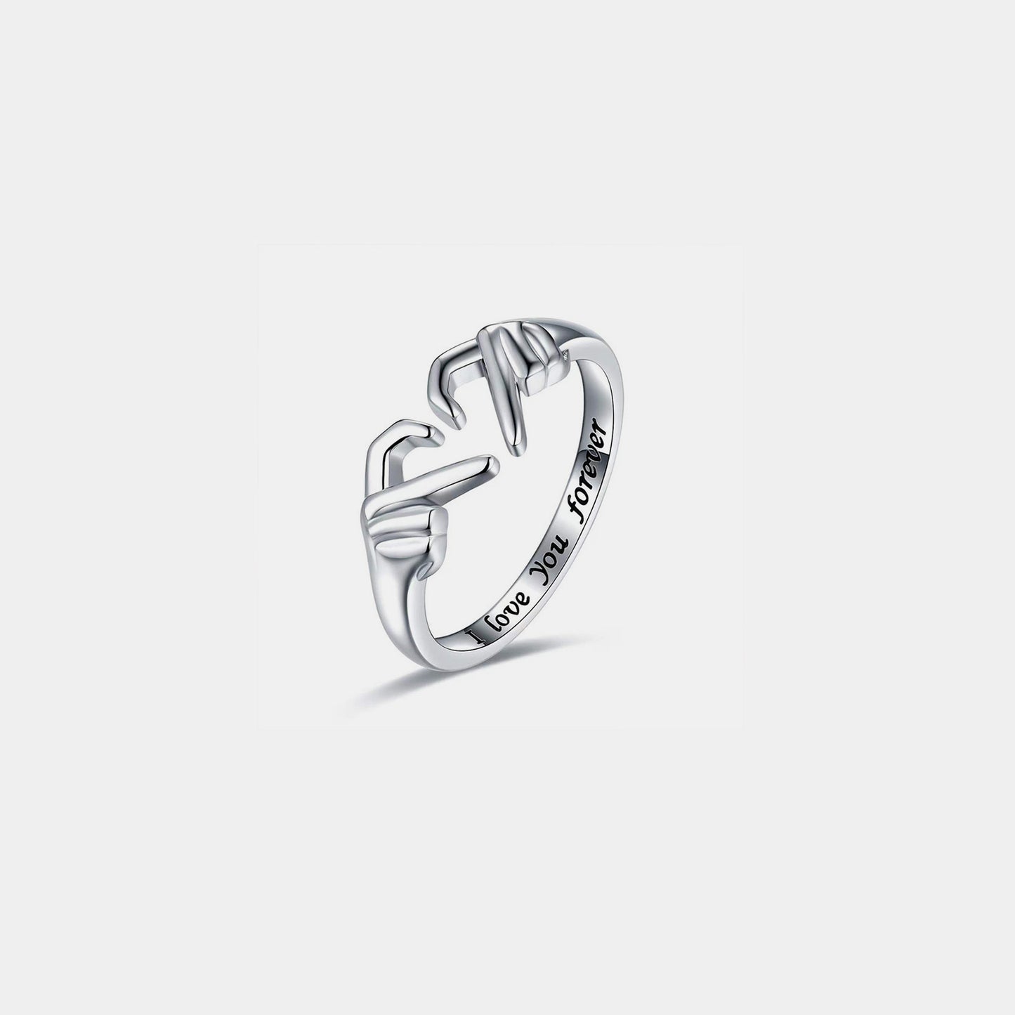 Heart Shape 925 Sterling Silver Open Ring