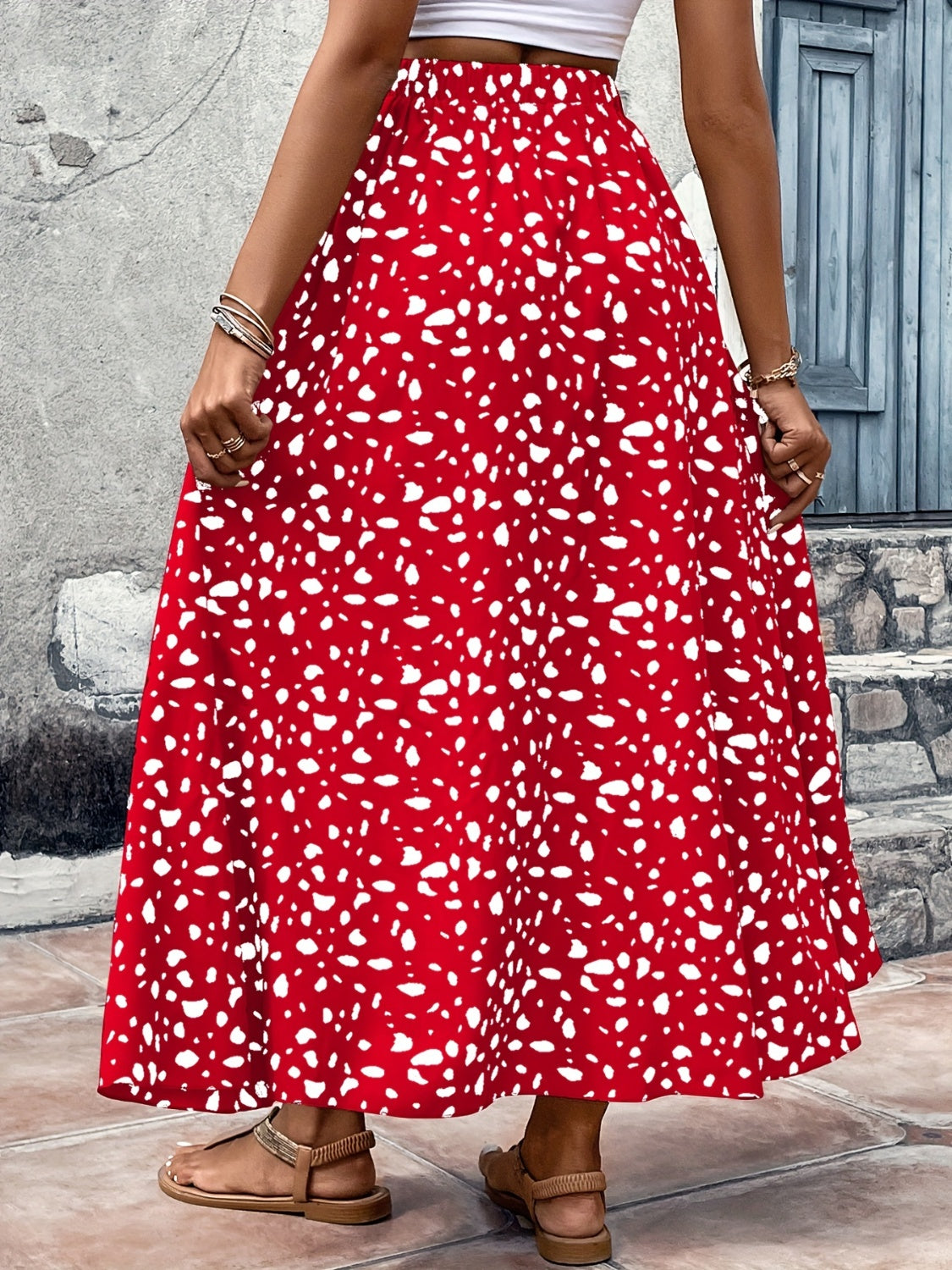 High-Low Printed Skirt - Elegant Aura Boutique