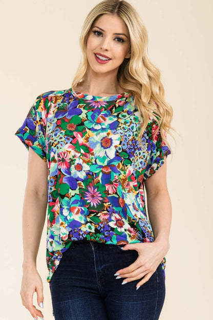 Celeste Short Sleeve Floral Blouse