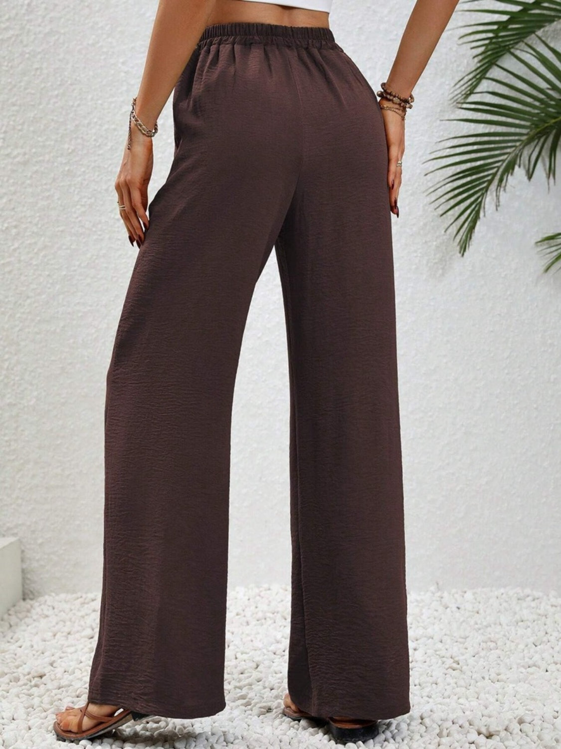 Wide Leg Drawstring Pants - Elegant Aura Boutique