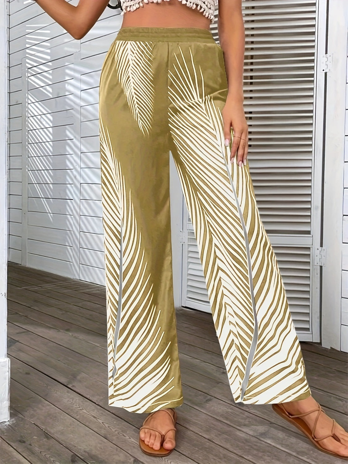 Printed Wide Leg Pants - Elegant Aura Boutique