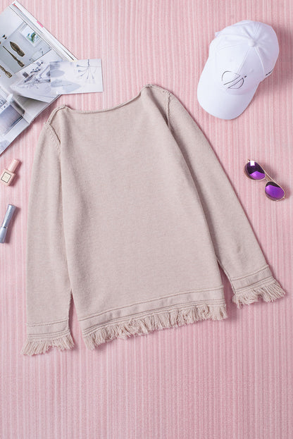 Exposed Seam V-Neck Knit Top