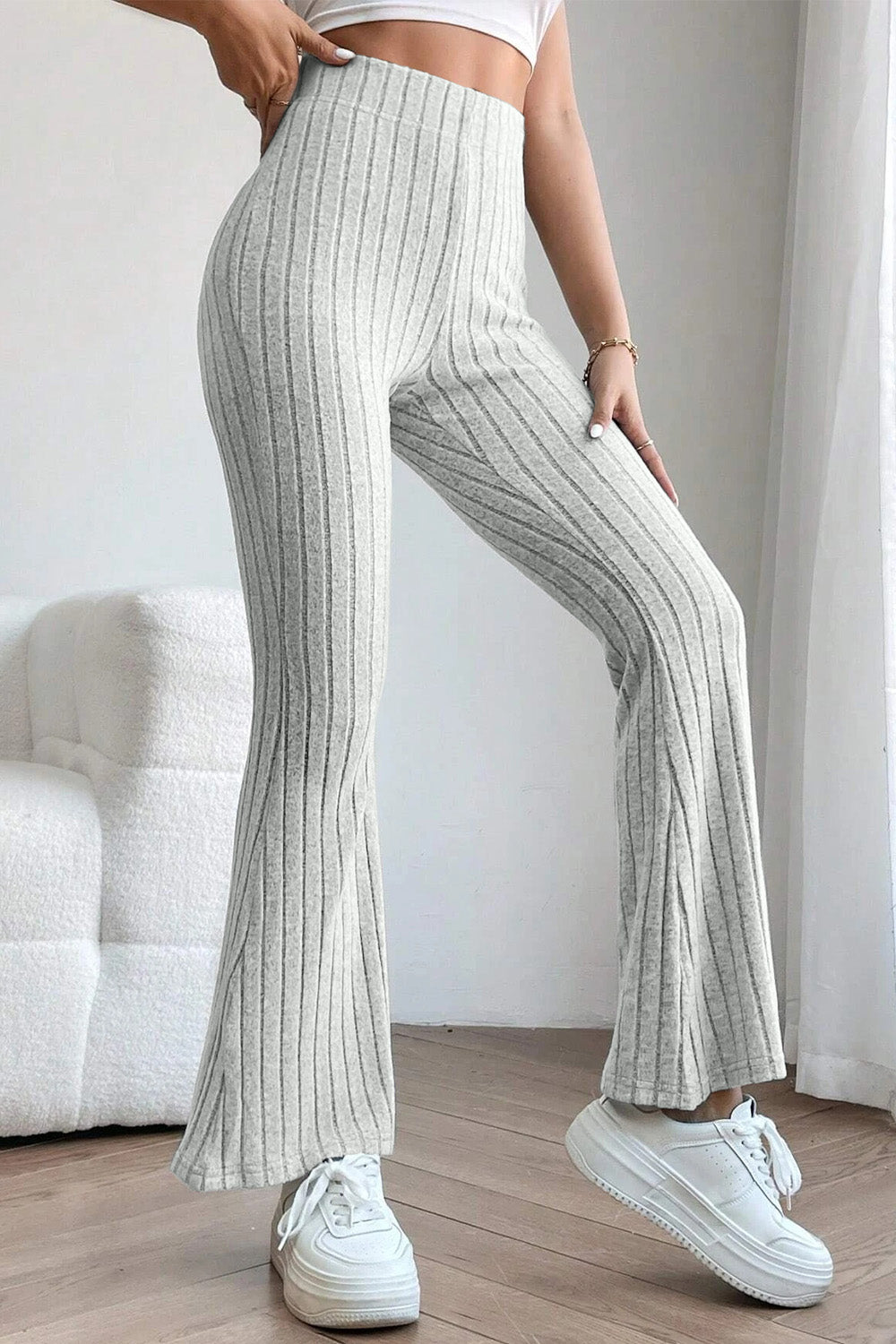 Bae Full Size Ribbed High Waist Pants - Elegant Aura Boutique