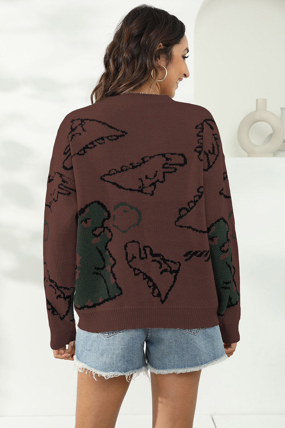 Dinosaur Print Sweater