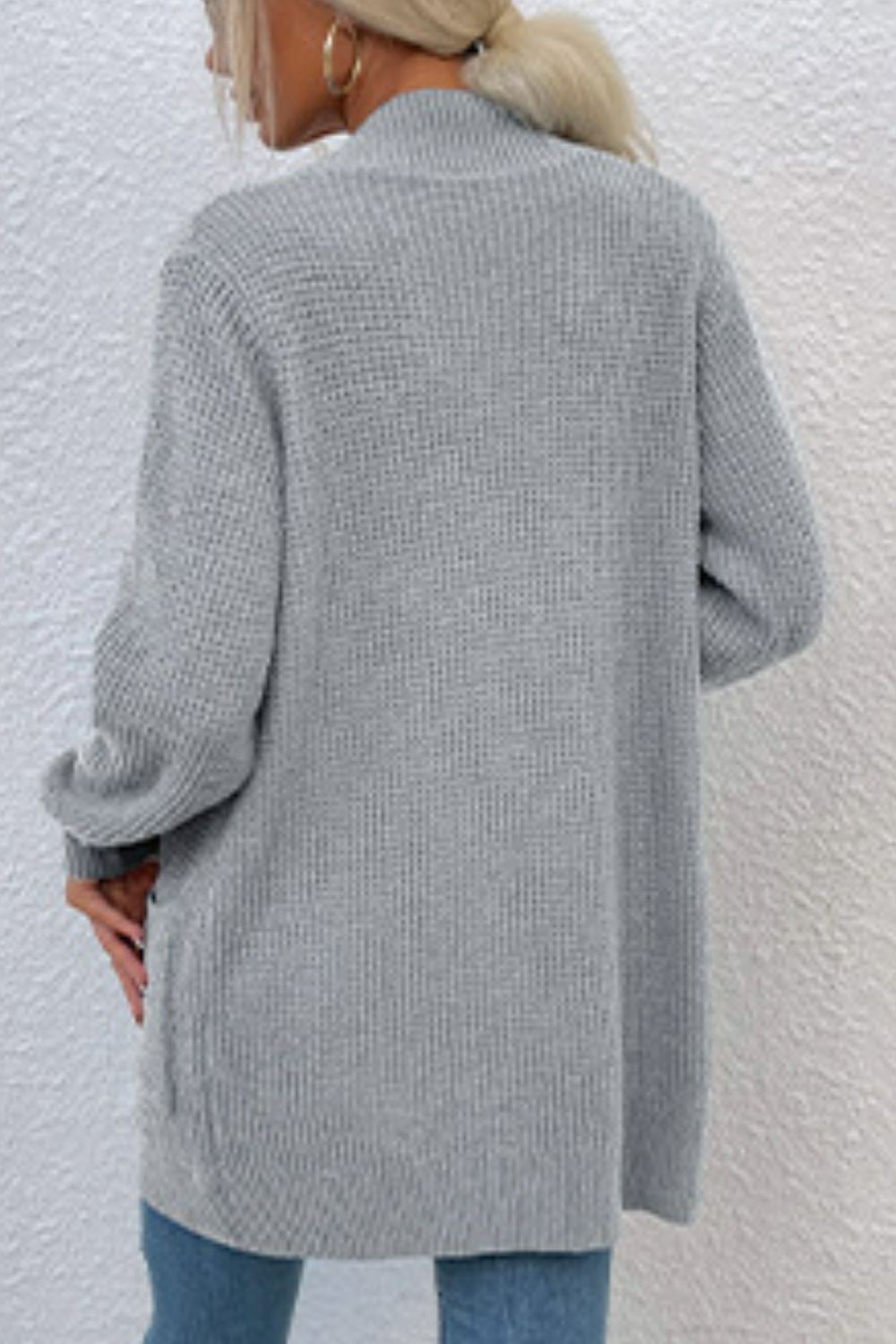 Rib-Knit Cardigan with Pockets