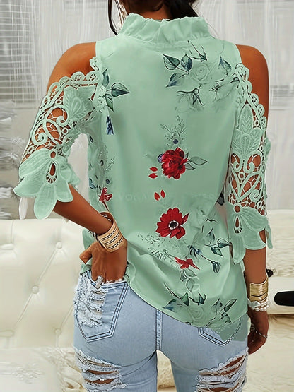 Lace Printed Half Sleeve Blouse