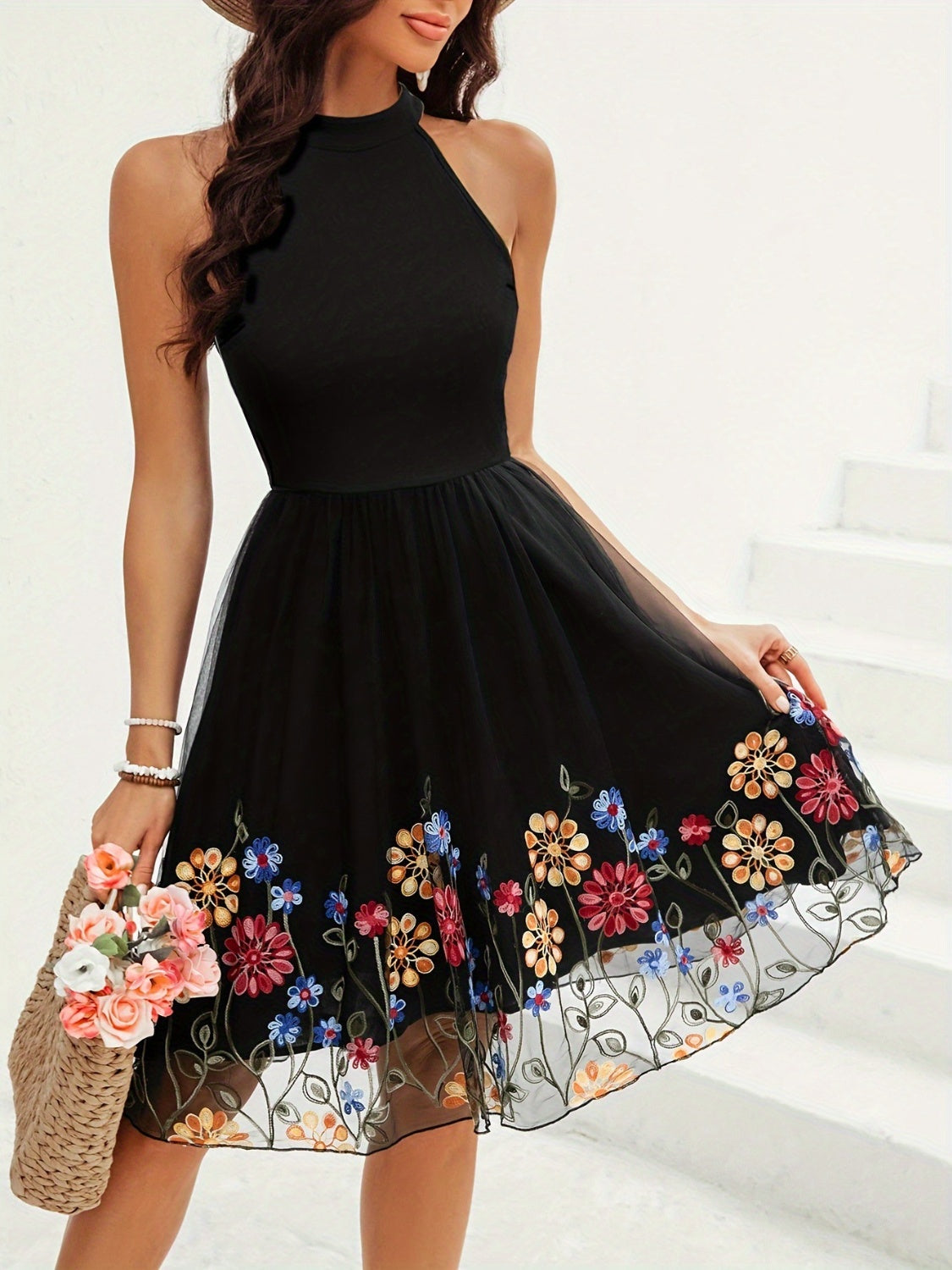 Cutout Grecian Neck Dress