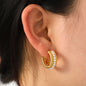 Stainless Steel Pearl C-Hoop Earrings - Elegant Aura Boutique