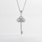 Sterling Silver Zircon Key Shape Necklace