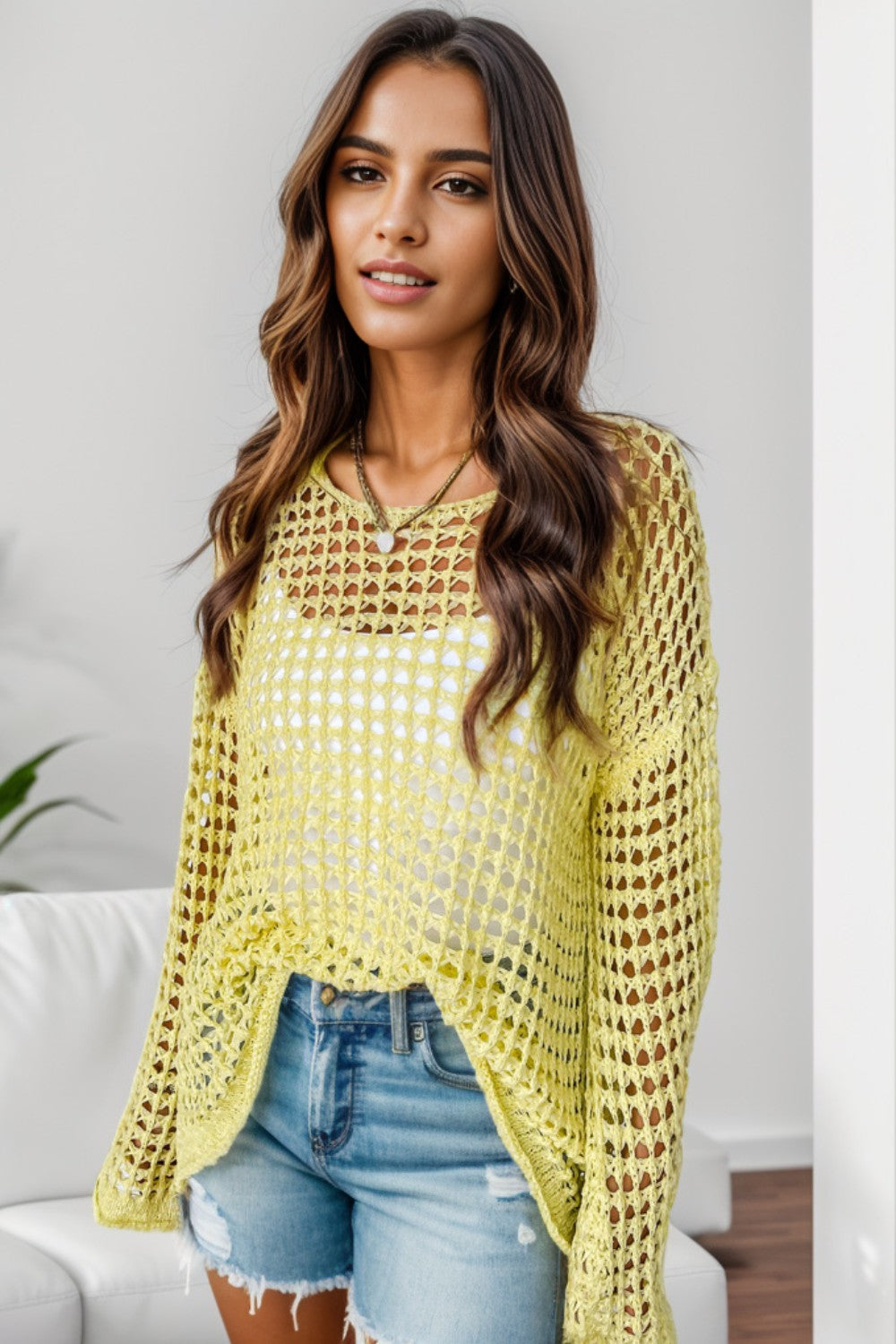 Dropped Shoulder Knit Top