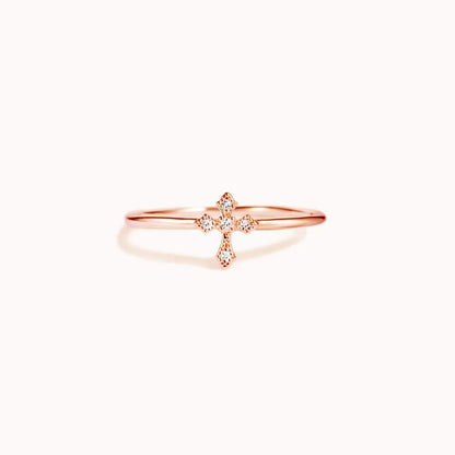 Silver Cross Ring - Elegant Aura Boutique