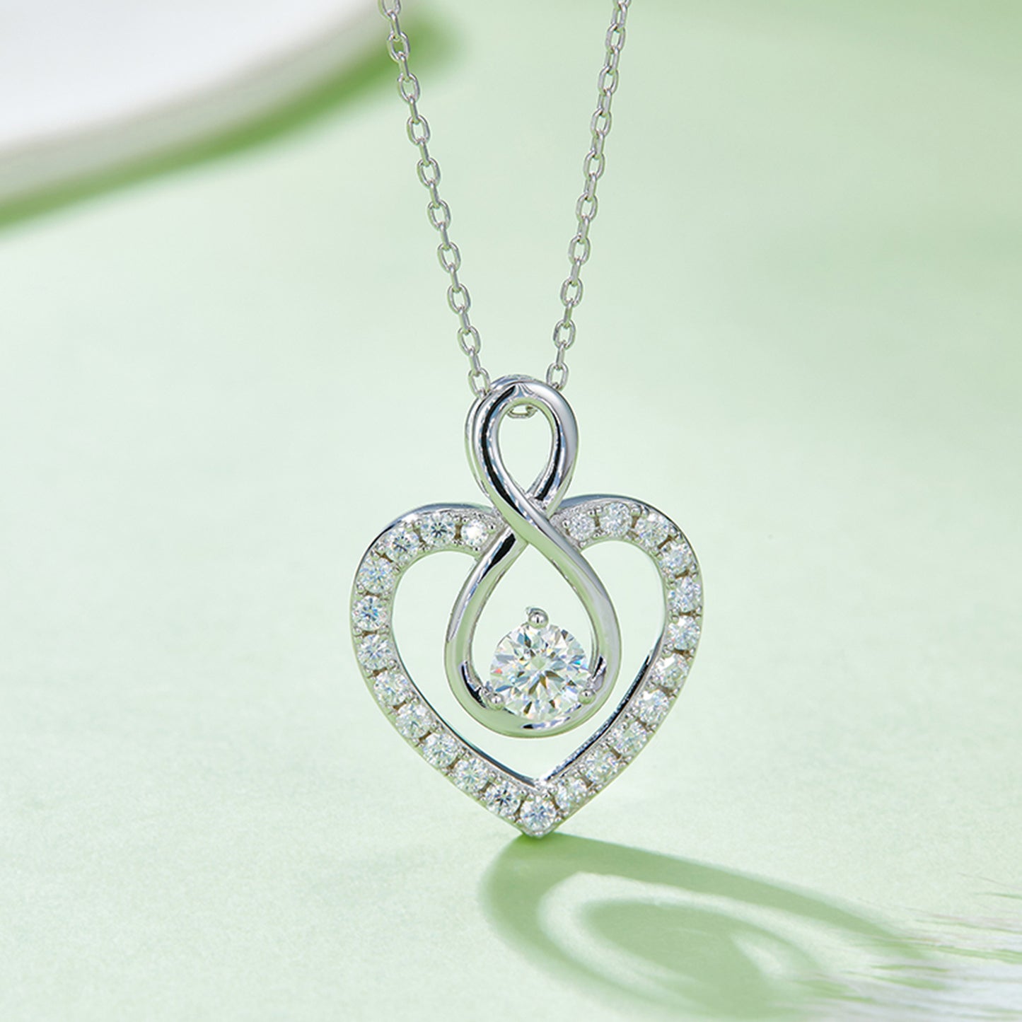 1 Carat Moissanite Heart Shape Necklace