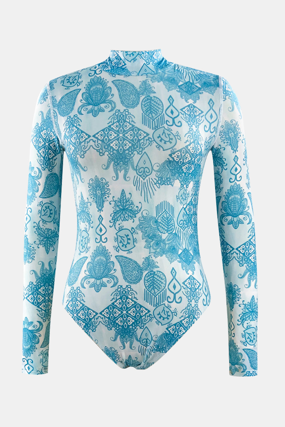 Printed Long Sleeve One-Piece Swimwear