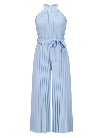 Cutout Pleated Sleeveless Jumpsuit